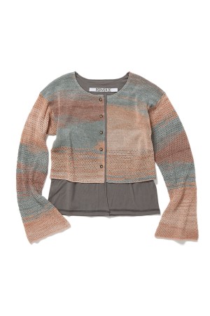 Double T-Layered Knit Cardigan - BEIGE (0126010507)