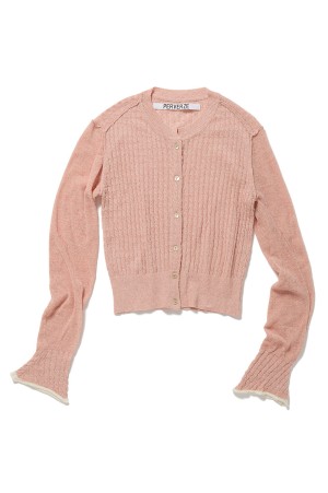Silk Thin Cable Knit Cardigan - PINK (0126010511)
