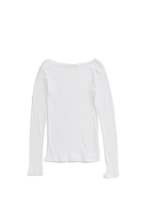 SHEER RIB LONG SLEEVE TEE - 01 WHITE (26SMSCU07)