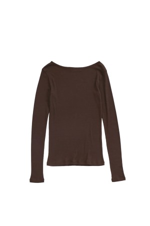 SHEER RIB LONG SLEEVE TEE - 48 BROWN (26SMSCU07)