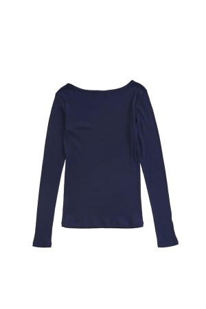SHEER RIB LONG SLEEVE TEE - 85 NAVY (26SMSCU07)