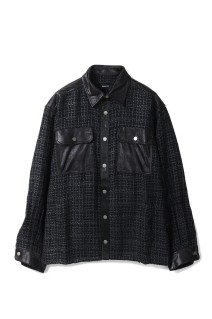NEW RICH TWEED CHECK SHIRT - BLACK (BR25AW-S2005)