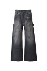 COATING DOUBLE KNEE FLARE DENIM / BLACK (BR25AW-P1009) | セレクト