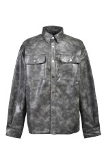 NEW RICH FAUX LEATHER SHIRT - BLACK (BR26SS-S2002)