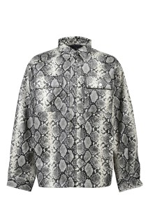 NEW RICH FAUX LEATHER SHIRT - GREY PYTHON (BR26SS-S2002)