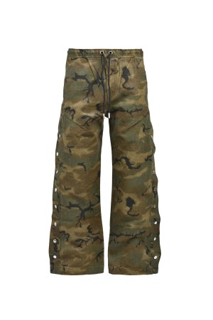 NEW RICH SIDE BUTTON COATING CAMO PANTS - CAMO (BR26SS-P1015)