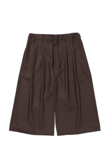 T/W Twill Shin Cut Wide Easy Trousers - Brown (CTE-26S107)
