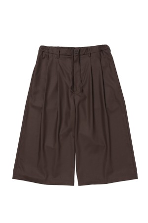 T/W Twill Shin Cut Wide Easy Trousers - Brown (CTE-26S107)