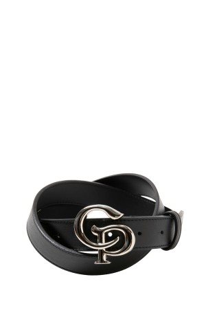 Symbol Buckle Leather Belt - Black x Silver (CTE-26S519)