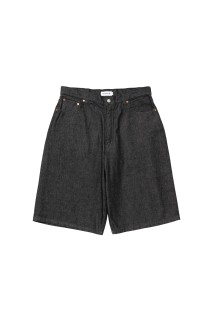 12.5oz Denim 5 Pocket Extra Baggy Shorts - Black (CTE-26S116)