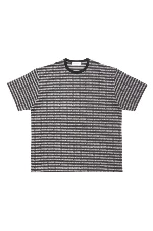 Supima Jacquard Border S/S Tee - Black (CTE-26S330)