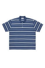 Moss Stitch Border S/S Polo - Navy (CTE-26S328)