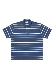 Moss Stitch Border S/S Polo - Navy (CTE-26S328)