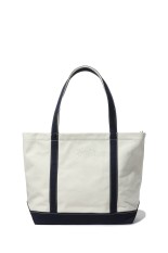 MAISON KITSUNE HANDWRITING LARGE TOTE - ECRU/CLASSIC NAVY (QU05104WB0050)