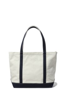 MAISON KITSUNE HANDWRITING LARGE TOTE - ECRU/CLASSIC NAVY (QU05104WB0050)