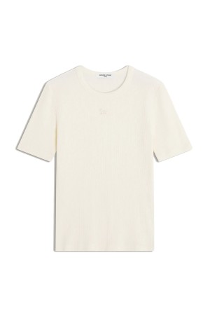 BABY FOX RIBBED FITTED TEE- SHIRT - PURE ECRU (OW00124KJ0134)