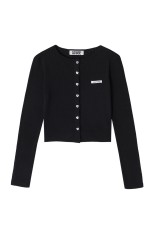 RIBBON-TIED KNIT CARDIGAN - BLACK (BEFACD001NYF ) | セレクト