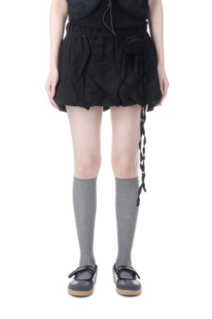 ROSE PUNCHING BALLOON SKIRT  - BLACK (BESPSK001BKF)