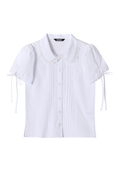 PINTUCK LACE COLLAR BLOUSE - WHITE (BDSPBL001WTF) | セレクト