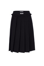 CHECK FRILL PLEATS MIDI SKIRT - NAVY (BDSPSK003NYS/M ) | セレクト