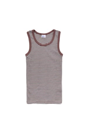 Panel ribbed tanktop - BRN-BK (808C)