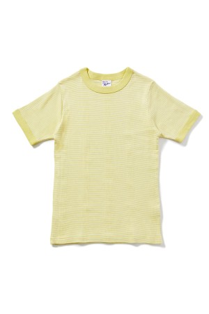 Panel ribbed T-shirt - YEL-WH (849C)