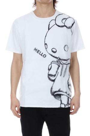 PRINT T-SHIRTS KITTY SKETCH - WHITE (TR-095)
