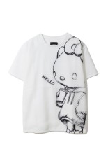 PRINT T-SHIRTS KITTY SKETCH - WHITE (TR-095)