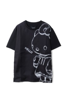 PRINT T-SHIRTS KITTY SKETCH - BLACK (TR-095)