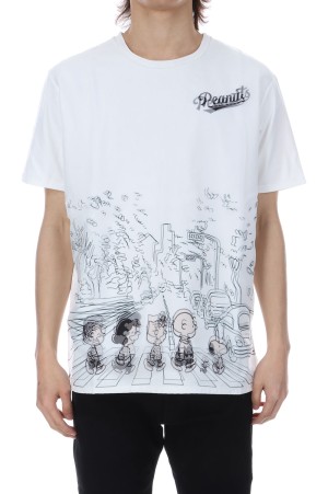 PRINT T-SHIRTS SNOOPY ABBEY ROAD - WHITE (TR-098)