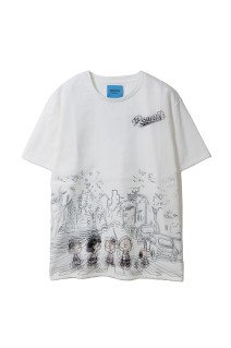 PRINT T-SHIRTS SNOOPY ABBEY ROAD - WHITE (TR-098)