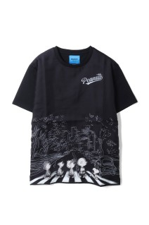PRINT T-SHIRTS SNOOPY ABBEY ROAD - BLACK (TR-098)