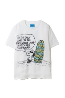 PRINT T-SHIRTS SNOOPY ON THE BEACH - WHITE (TR-099)
