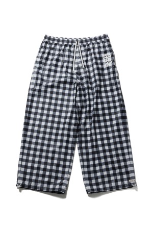 RECYCLED POLYESTER WIND PANTS - BLACK GINGHAM (26SMM0301)