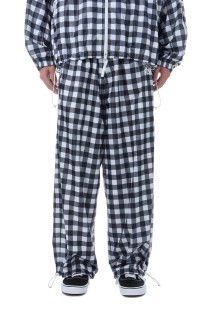 RECYCLED POLYESTER WIND PANTS - BLACK GINGHAM (26SMM0301)