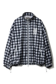 RECYCLED POLYESTER WIND TRACK JACKET - BLACK GINGHAM (26SMM0601)