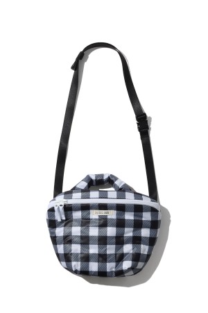 RECYCLED POLYESTER WAIST BAG - BLACK GINGHAM (26SMM1301)
