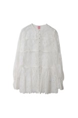 LACE GATHERED BLOUSE - WHITE (FTC262-0107)