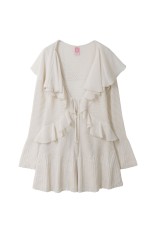 DAMASK-PATTERN RIB KNIT TOP - BEIGE (FTC262-0708) | セレクト