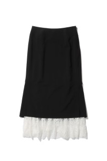 PLEATED PANELED SKIRT - BLACK (FTC262-0502)