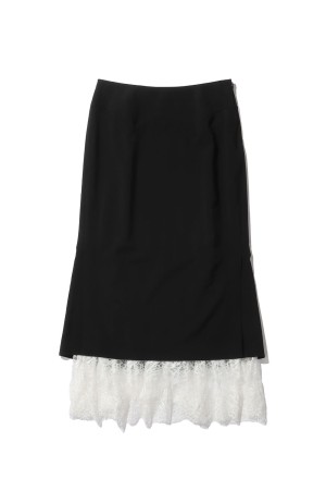 PLEATED PANELED SKIRT - BLACK (FTC262-0502)