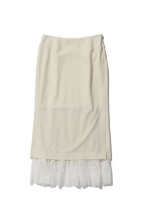 PLEATED PANELED SKIRT - ECRU (FTC262-0502)
