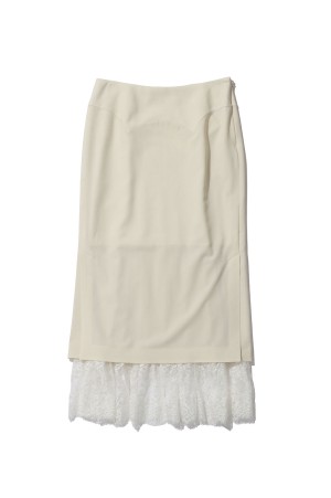 PLEATED PANELED SKIRT - ECRU (FTC262-0502)