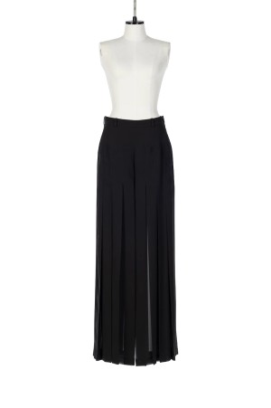 PLEATED MAXI TROUSERS - BLACK (FTC262-0604)