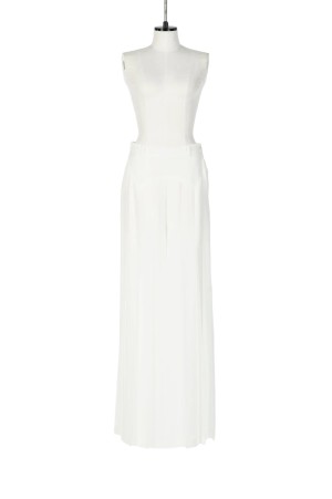 PLEATED MAXI TROUSERS - WHITE (FTC262-0604)