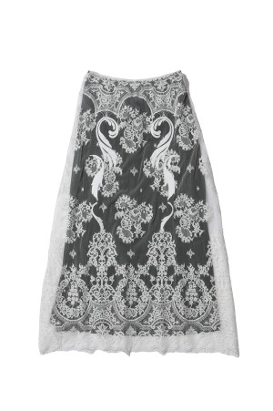 EMBROIDERED LACE SKIRT - WHITE LACE (FTC262-0505)
