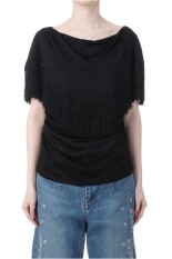 FRINGED JERSEY TOP - BLACK (FTC262-0402)