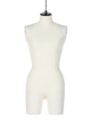 DAMASK LACE KNIT TURTLENECK BODYSUIT - OFF WHITE (FTC262-0712)