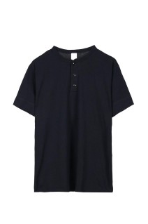 HEALTH KINT HENRY NECK SHORT / BLK×NAT