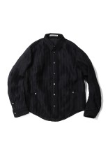 SEMI SHEER LONG SLEEVE SHIRT - BLACK (NF261S01)